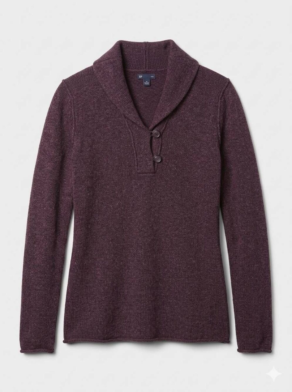 🐞 Gap Plum Lamb's Wool Blend Buttoned Neck Sweater Small